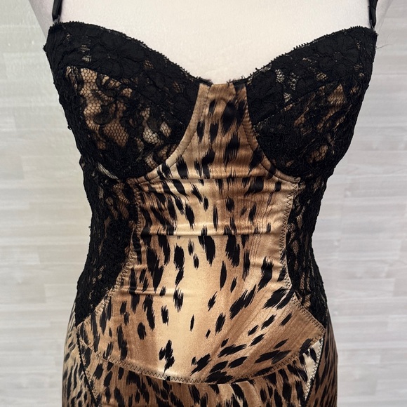 Marciano Leopard Print Lace Trim Chemise 93% Silk, 3% Spandex. NWT - Picture 2 of 11